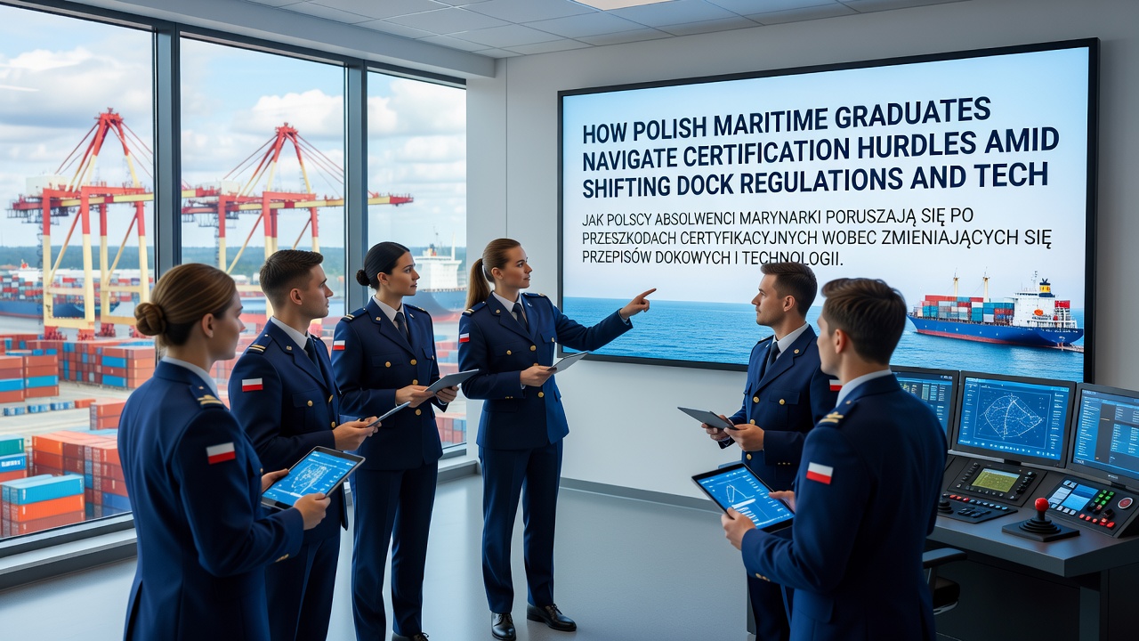 Maritime trainees practicing with integrated dock technology systems during a certification workshop